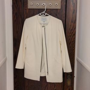 Katherine Barclay (Montreal) white zippered blazer